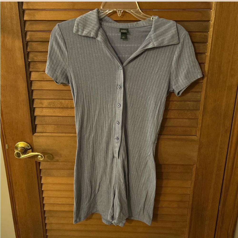Wild Fable Purple Ribbed Button-Up Romper